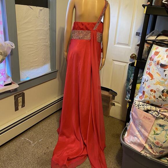 New PARTYTIME Sequined Evening Gown Maxi Dress Formal Wedding Party Light Red 22 - Picture 8 of 12